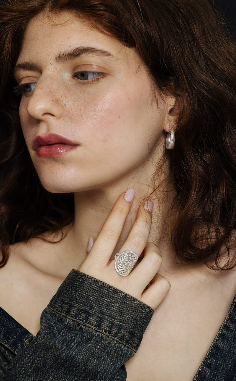 Silver Hand Braided Ring - Image 3