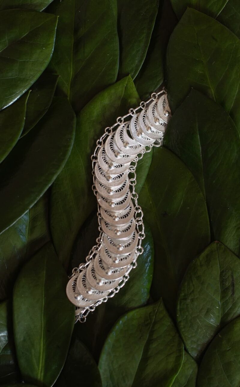 Handmade Silver Filigree wrapped Bracelet - Image 10