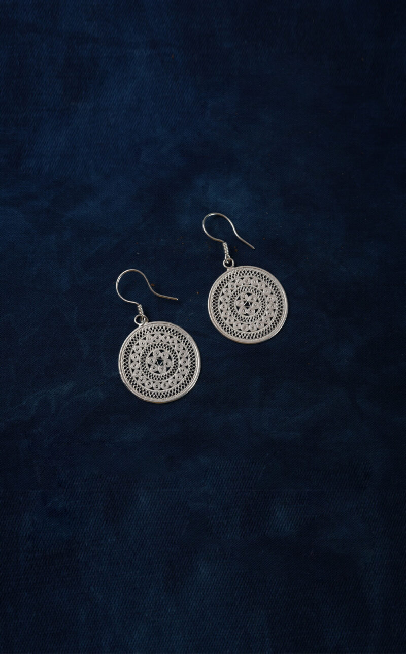 Round Bronze Drum Earrings